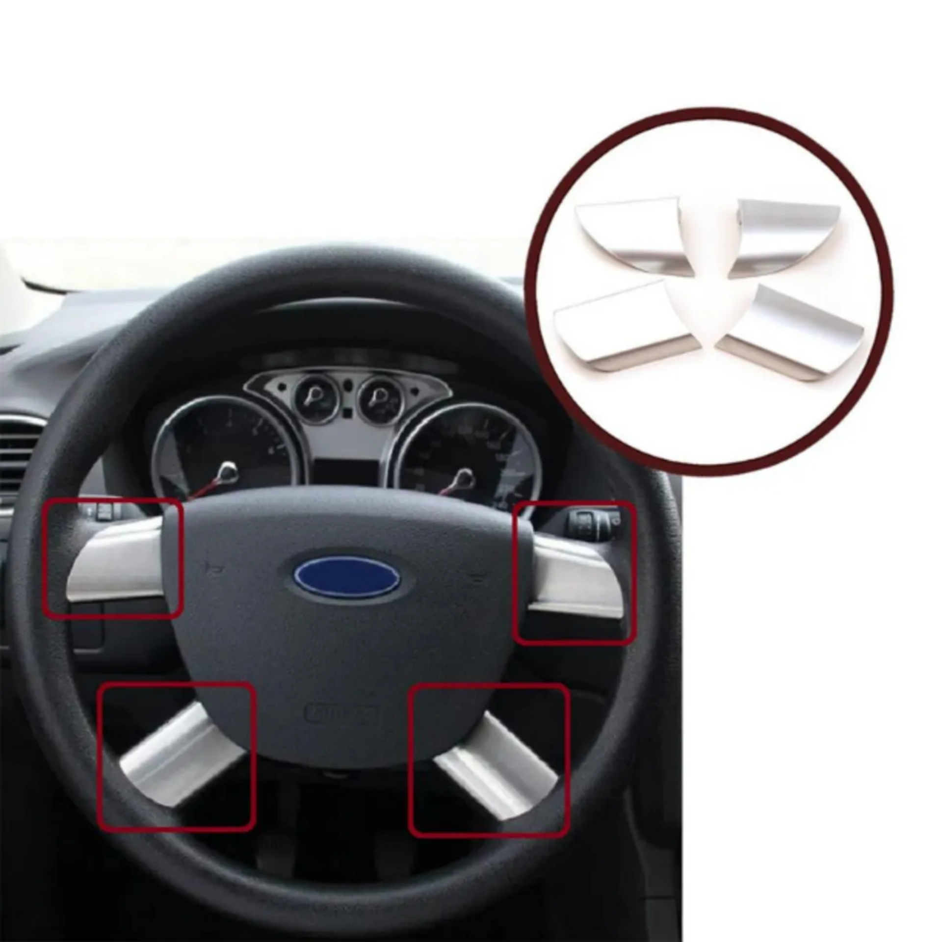 Ford Focus Direksiyon Kapağı Krom Set 2008>