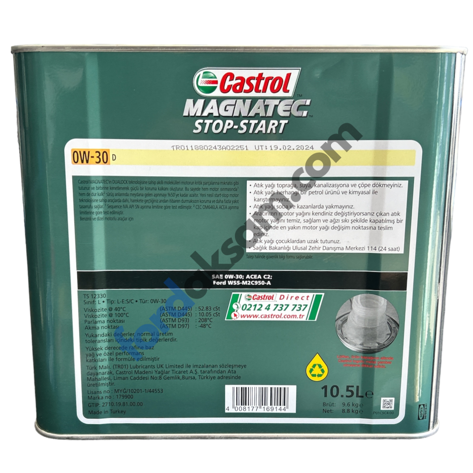 0W/30 10.5L Stop/Start Motor Yağı | CASTROL